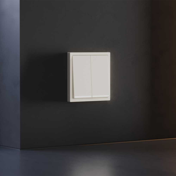 Клавиши для выключателя/переключателя двухклавишного с подсветкой, S70 (хлопок) Voltum VLS000413