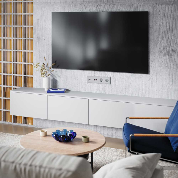 Накладка для розетки TV+RJ45 кат. 6, S70 (серый) Voltum VLS002716