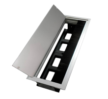 Люк настольный встраиваемый 4 модуля Ecoplast LUK с крышкой 70044