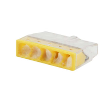 Экспресс-клемма с пастой REXANT СМК 2273-245, 5-проводная 0.5-2.5 мм², прозрачная, блистер (6 шт./уп.) 07-3219-6