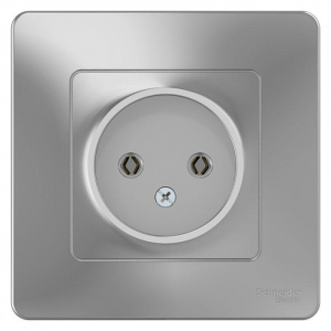 Розетка 2К Systeme Electric Blanca 16A 250V алюминий BLNRS000013