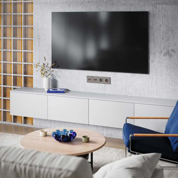 Накладка для розетки TV+RJ45 кат. 6, S70 (капучино) Voltum VLS002714