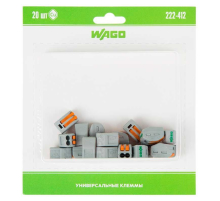 222-412 Универсальная клемма, 2-проводная, серая (0,08-2,5/4 мм²) (20 шт/уп) WAGO 07-5152-20