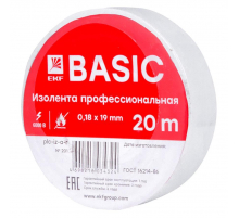 Изолента класс А (0,18х19мм) (20м.) белая EKF Basic plc-iz-a-w