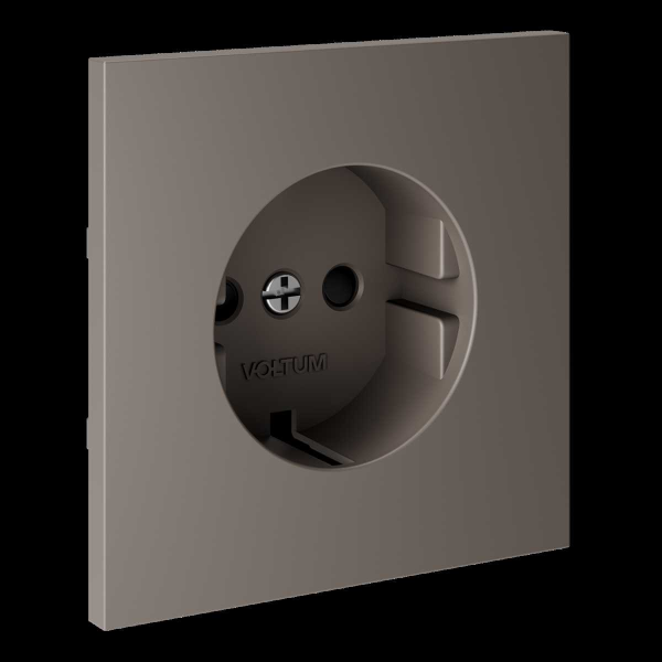 Накладка для розетки с заземлением и защитными шторками, S70 (капучино) Voltum VLS000714