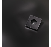 Накладка для розетки с заземлением и защитными шторками, S70 Metal (антрацит) Voltum VLSM000712