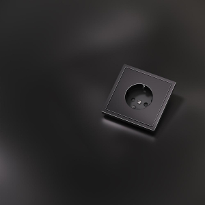 Накладка для розетки с заземлением и защитными шторками, S70 Metal (антрацит) Voltum VLSM000712