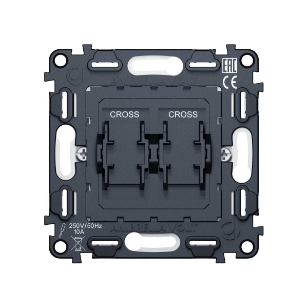 Механизм 2-клавишного перекрестного переключателя 10A-250V Ambrella Volt Quant VM125