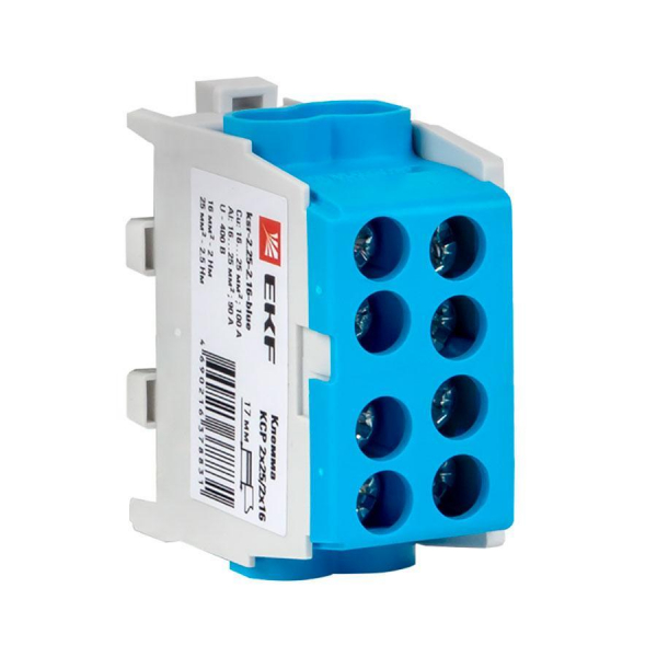 Клемма распределительная КСР с двойным винтом 2x25/2x16 синяя EKF PROxima ksr-2.25-2.16-blue Клемма распределительная КСР с двойным винтом 2x25/2x16 синяя EKF PROxima ksr-2.25-2.16-blue