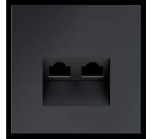 Накладка для розетки компьютерной двойной RJ45+RJ45 кат.6, S70 (графит) Voltum VLS001407