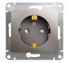 Розетка 2К+З Systeme Electric Glossa 16A 250V со шторками платина GSL001245