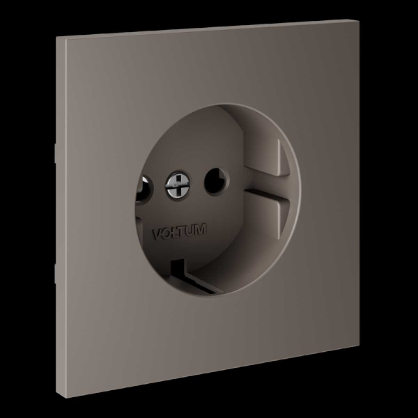 Накладка для розетки с заземлением, S70 (капучино) Voltum VLS000614