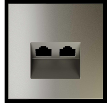 Накладка для розетки компьютерной двойной RJ45+RJ45 кат.6, S70 (шелк) Voltum VLS001404