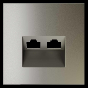 Накладка для розетки компьютерной двойной RJ45+RJ45 кат.6, S70 (шелк) Voltum VLS001404