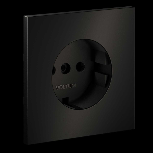 Накладка для розетки с заземлением, S70 Metal (антрацит) Voltum VLSM000612