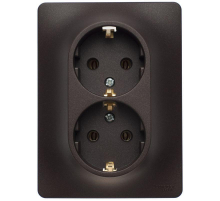 Розетка двойная 2К+З Systeme Electric Glossa 16A 250V шоколад GSL000824