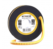 Кабель-маркер '6' для провода сеч. 4мм2 STEKKER CBMR25-6 , желтый, упаковка 1000 шт
