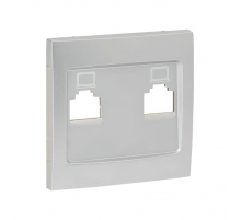 Валенсия лицевая панель розетки RJ-45 1-местная сталь EKF PROxima ESK01-L-035-30