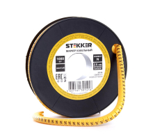 Кабель-маркер 'N' для провода сеч. 4мм2 STEKKER CBMR25-N , желтый, упаковка 1000 шт