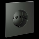 Накладка для розетки с заземлением и защитными шторками, S70 (титан) Voltum VLS000706