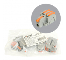 Клемма супер-компактная разветвительная 1 вход, 3 выхода, наборная STEKKER,LD220-103 (DIY упак 10 шт)