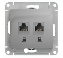 Розетка компьютерная двойная RJ45 Systeme Electric Glossa 5e кат UTP алюминий GSL000385KK