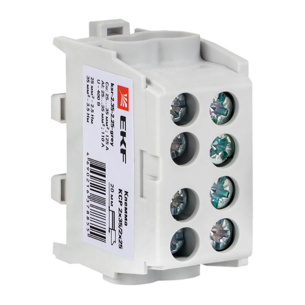 Клемма распределительная КСР с двойным винтом 2x35/2x25 серая EKF PROxima ksr-2.35-2.25-grey Клемма распределительная КСР с двойным винтом 2x35/2x25 серая EKF PROxima ksr-2.35-2.25-grey