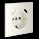 Накладка для розетки с заземлением и защитными шторками, с USB A+A, S70 (хлопок) Voltum VLS000913