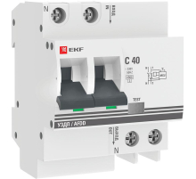 Устройство защиты от дугового пробоя (УЗДП) с автоматическим выключателем 2P 40А (C) 4,5кА 72 мм EKF PROxima afdd-2-40C-72-pro