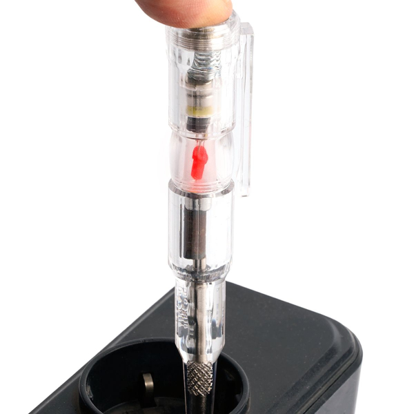 Тестер напряжения контактный/бесконтактный до 500 В, прозрачный (батарейки в комплекте) TST500-4 50528