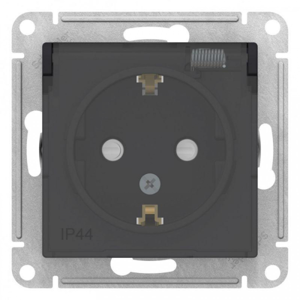 Розетка 2К+З Systeme Electric AtlasDesign 16A 250V со шторками и крышкой карбон ATN441046 Розетка 2К+З Systeme Electric AtlasDesign 16A 250V со шторками и крышкой карбон ATN441046