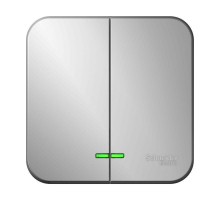 Выключатель двухклавишный Systeme Electric Blanca 10A 250V с подсветкой алюминий BLNVA105113 Выключатель двухклавишный Systeme Electric Blanca 10A 250V с подсветкой алюминий BLNVA105113
