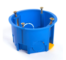 Подрозетник STEKKER EBX20-02-2 с лапками для полых стен, синий (без инд. стикера)