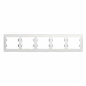 Рамка 5-постовая Systeme Electric Glossa белая GSL000105