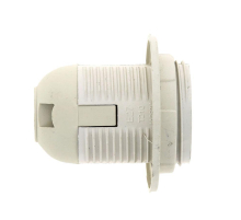 Патрон Е27 пластиковый с кольцом термостойкий пластик бел. EKF PROxima LHP-E27-r