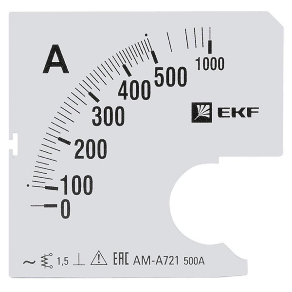 Шкала сменная для A721 500/5А-1,5 EKF PROxima s-a721-500 Шкала сменная для A721 500/5А-1,5 EKF PROxima s-a721-500