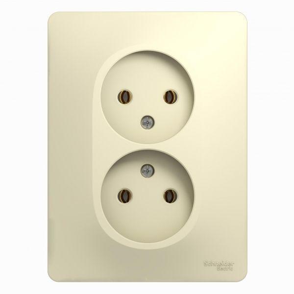 Розетка двойная 2К Systeme Electric Glossa 16A 250V бежевая GSL000220 Розетка двойная 2К Systeme Electric Glossa 16A 250V бежевая GSL000220