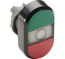 Кнопка двойная MPD1-11С (зеленая/красная) прозрачная линза без текста* 1SFA611130R1108