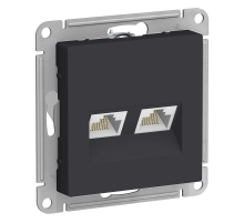 Розетка компьютерная двойная RJ45 Systeme Electric AtlasDesign 5e кат UTP карбон ATN001085