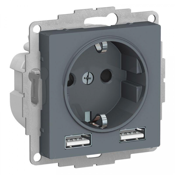 Розетка 2К+3/2хUSB Systeme Electric AtlasDesign 16A 250V Type A+A грифель ATN000730 Розетка 2К+3/2хUSB Systeme Electric AtlasDesign 16A 250V Type A+A грифель ATN000730