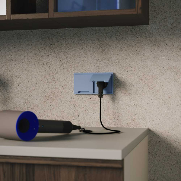 Накладка для розетки с заземлением, защитными шторками и крышкой, S70 (деним) Voltum VLS000815