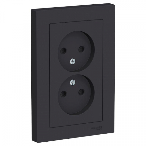 Розетка двойная 2К Systeme Electric AtlasDesign 16A 250V со шторками карбон ATN001022 Розетка двойная 2К Systeme Electric AtlasDesign 16A 250V со шторками карбон ATN001022