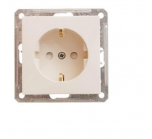 Розетка 2К+З Systeme Electric W59 16A 250V со шторками слоновая кость RS16-152-2-86