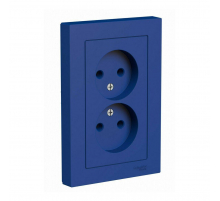 Розетка двойная 2К Systeme Electric AtlasDesign 16A 250V аквамарин ATN001120
