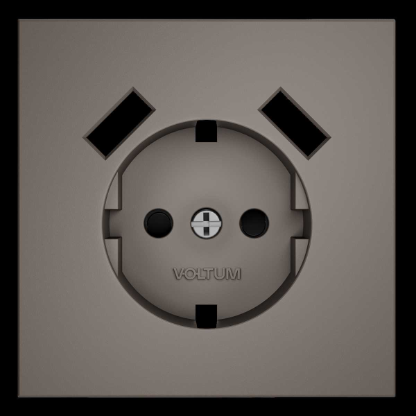 Накладка для розетки с заземлением и защитными шторками, с USB A+A, S70 (капучино) Voltum VLS000914