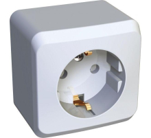 Розетка 2К+З Systeme Electric Этюд 16A 250V со шторками белая PA16-004B