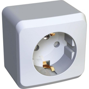 Розетка 2К+З Systeme Electric Этюд 16A 250V со шторками белая PA16-004B