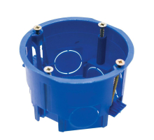 Подрозетник STEKKER EBX20-02-2 с лапками для полых стен, синий