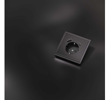 Накладка для розетки с заземлением и защитными шторками, с USB A+C, S70 Metal (антрацит) Voltum VLSM001012