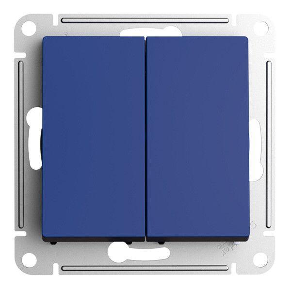 Выключатель двухклавишный Systeme Electric AtlasDesign 10A 250V аквамарин ATN001151